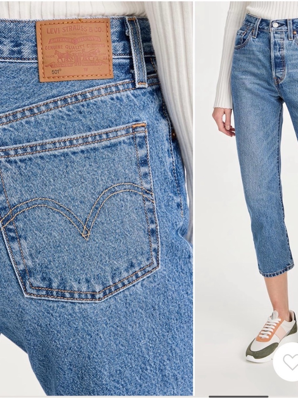 Levi's Cropped High-Rise Jeans in Light Blue Denim